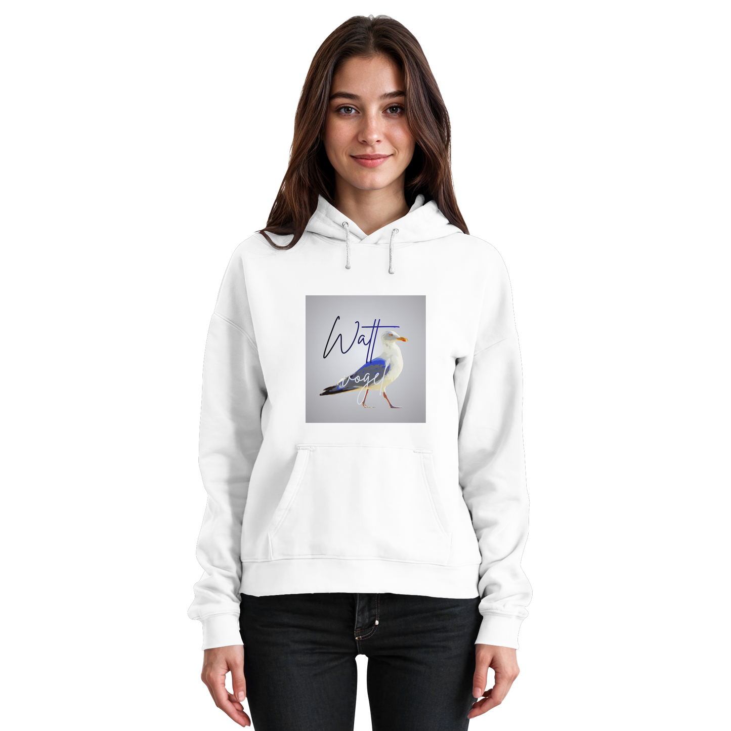 Wattvogel Motiv mit Nordsee Möwe  - Basic Unisex Hoodie