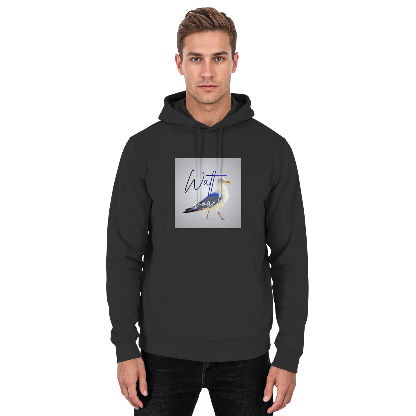 Wattvogel Motiv mit Nordsee Möwe  - Basic Unisex Hoodie