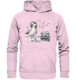 Tanzende Möwe mit Kaputze und Kopfhörer Wattvogel am Strand Nordsee T-Shirt - Basic Unisex Hoodie