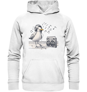 Tanzende Möwe mit Kaputze und Kopfhörer Wattvogel am Strand Nordsee T-Shirt - Basic Unisex Hoodie
