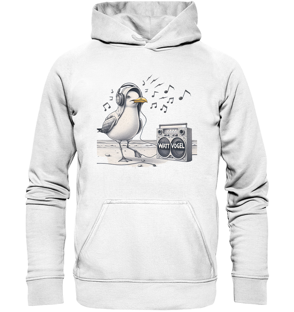 Tanzende Möwe mit Kaputze und Kopfhörer Wattvogel am Strand Nordsee T-Shirt - Basic Unisex Hoodie