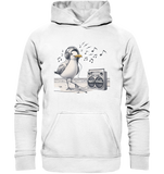 Tanzende Möwe mit Kaputze und Kopfhörer Wattvogel am Strand Nordsee T-Shirt - Basic Unisex Hoodie