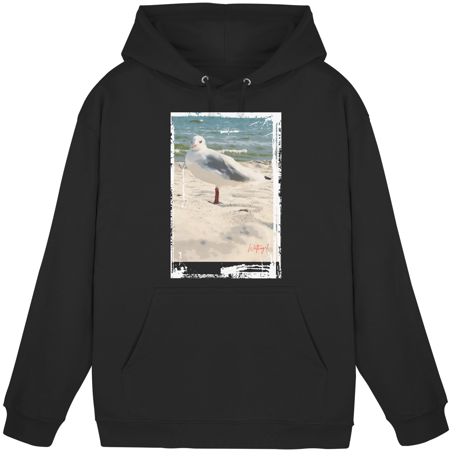 Wattvogel Nordsee Möwe am Strand - Basic Unisex Hoodie