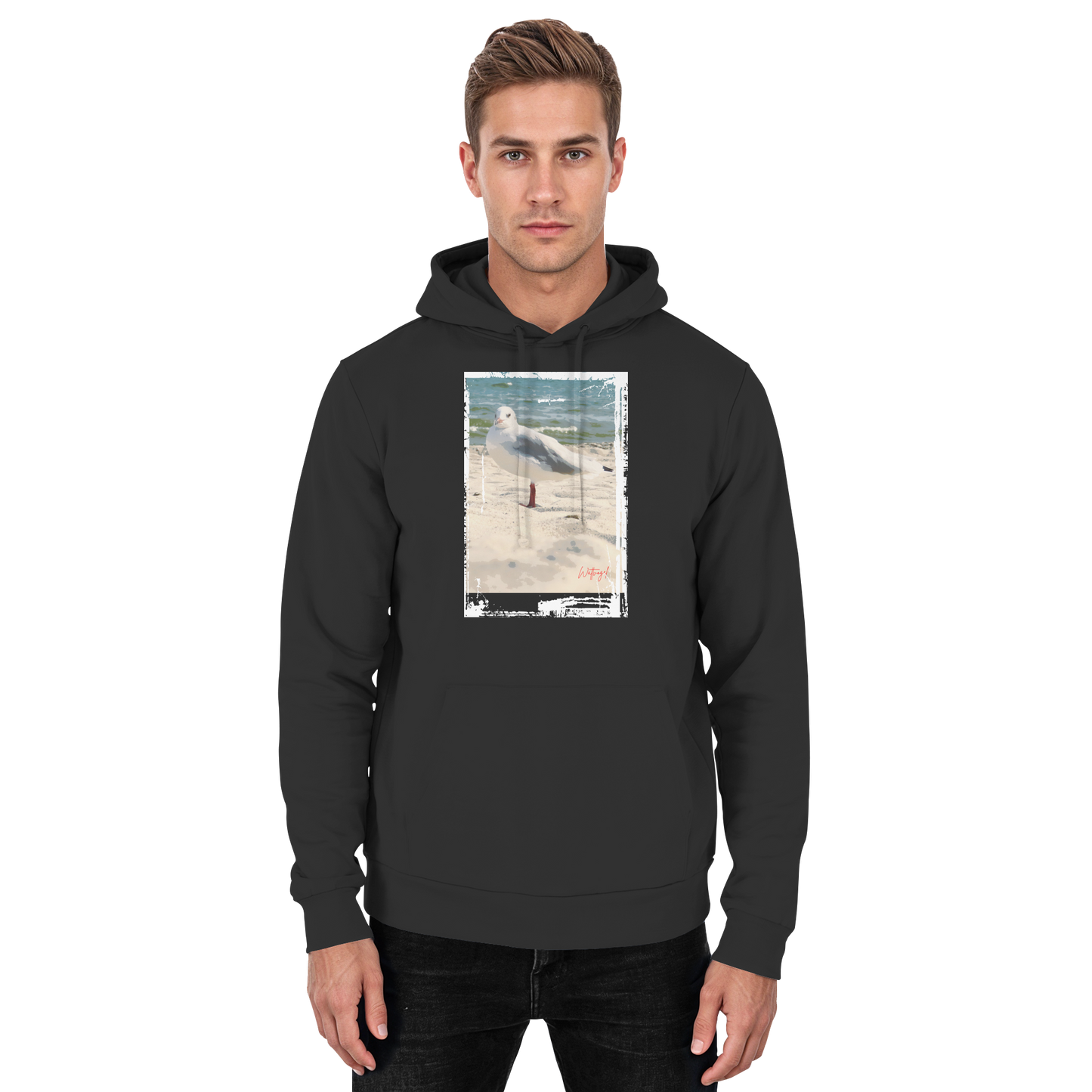Wattvogel Nordsee Möwe am Strand - Basic Unisex Hoodie