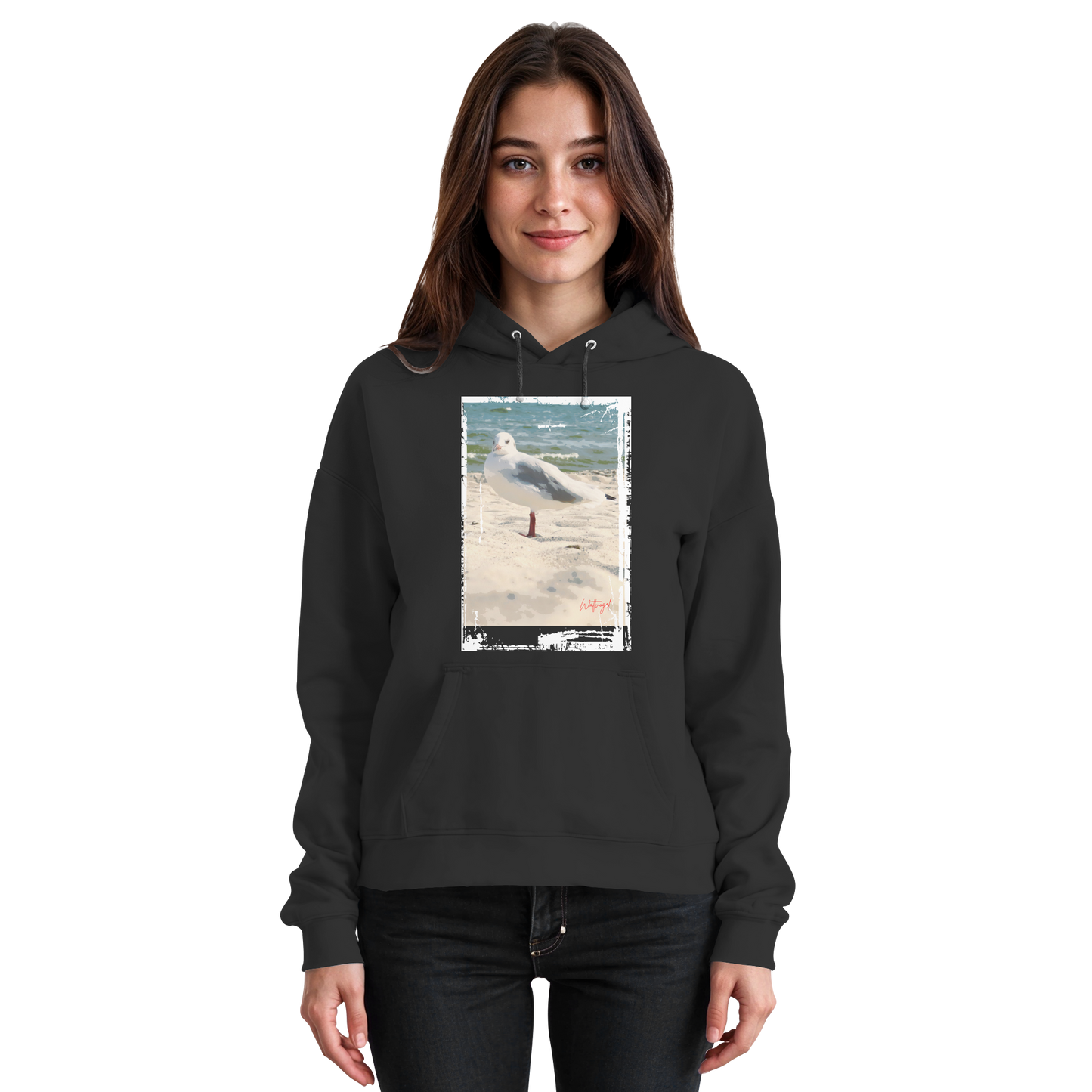 Wattvogel Nordsee Möwe am Strand - Basic Unisex Hoodie