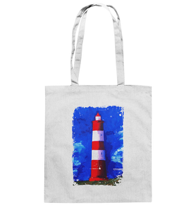 Baumwolltasche mit Kunstmotiv Leuchtturm von Jörg Langhans