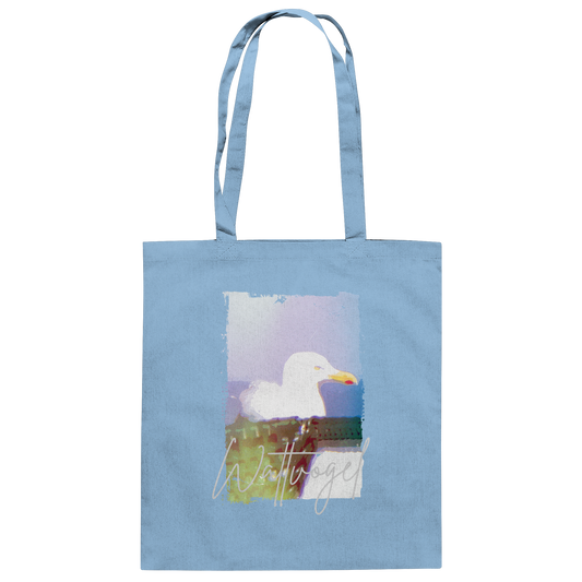 Wattvogel® Nordsee Möwe – Strandkorb Moment  - Baumwolltasche