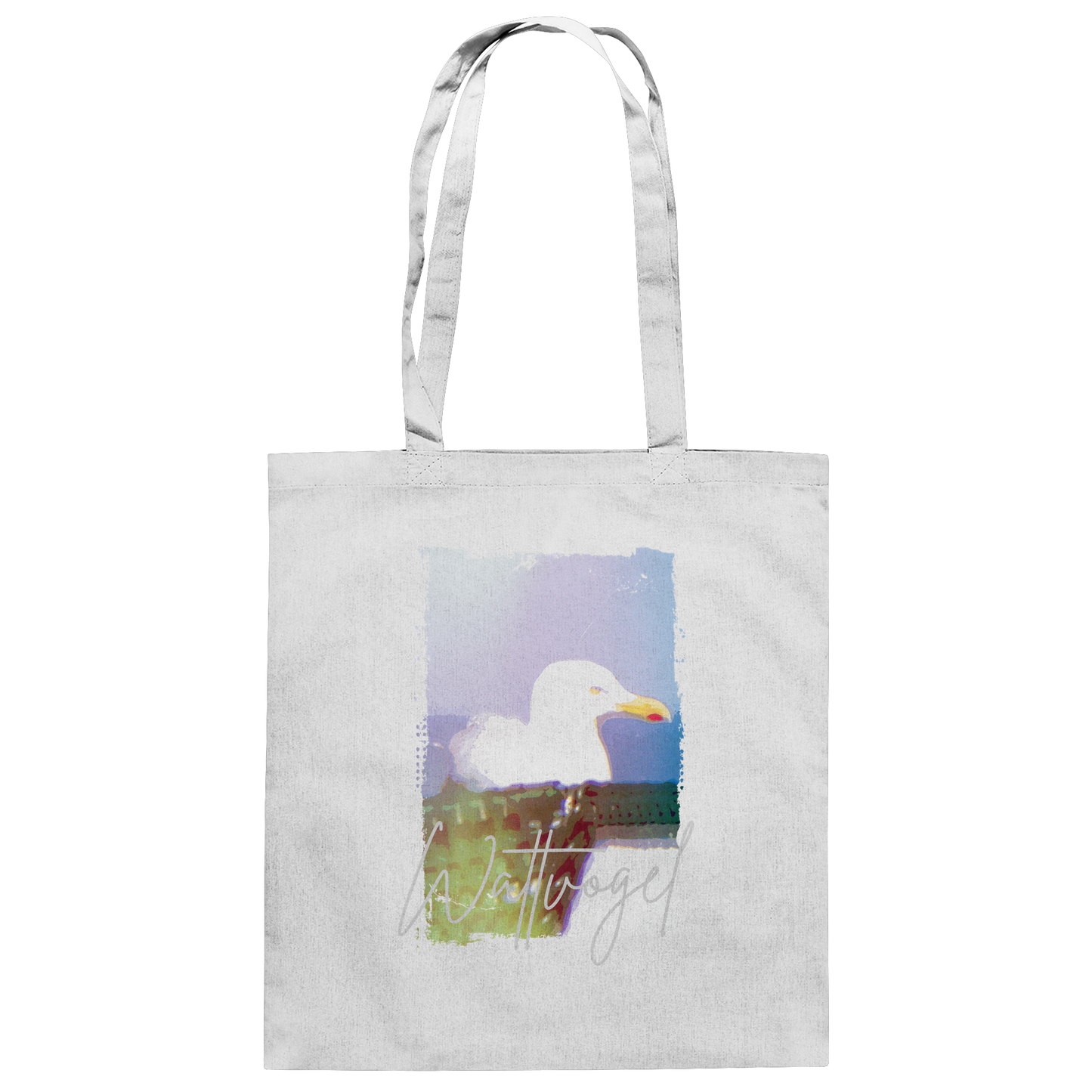 Wattvogel® Nordsee Möwe – Strandkorb Moment  - Baumwolltasche