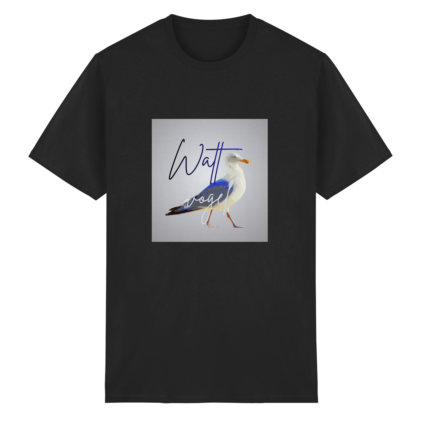 Wattvogel Motiv mit Nordsee Möwe  - Heavy Cotton T-Shirt