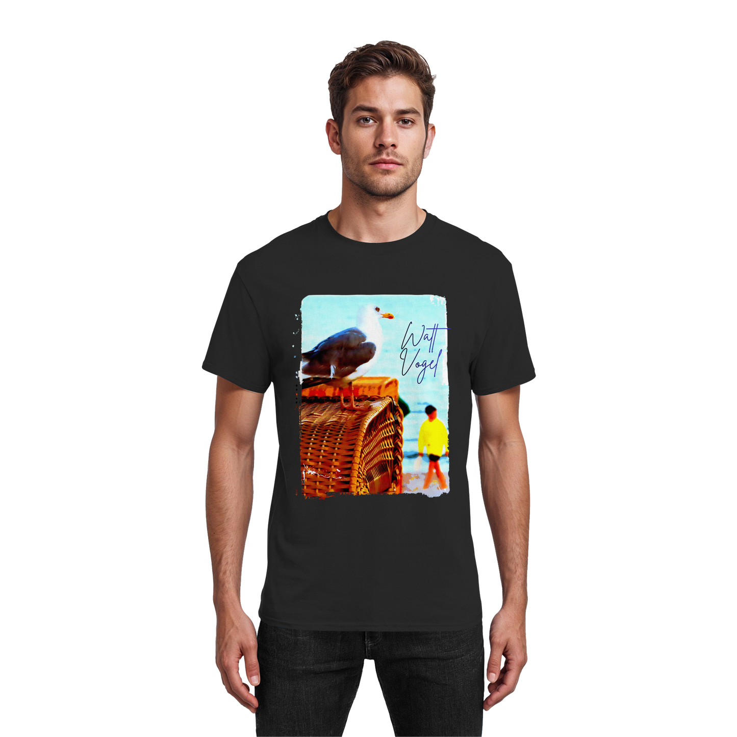 Wattvogel Foto Design am Strand - Heavy Cotton T-Shirt