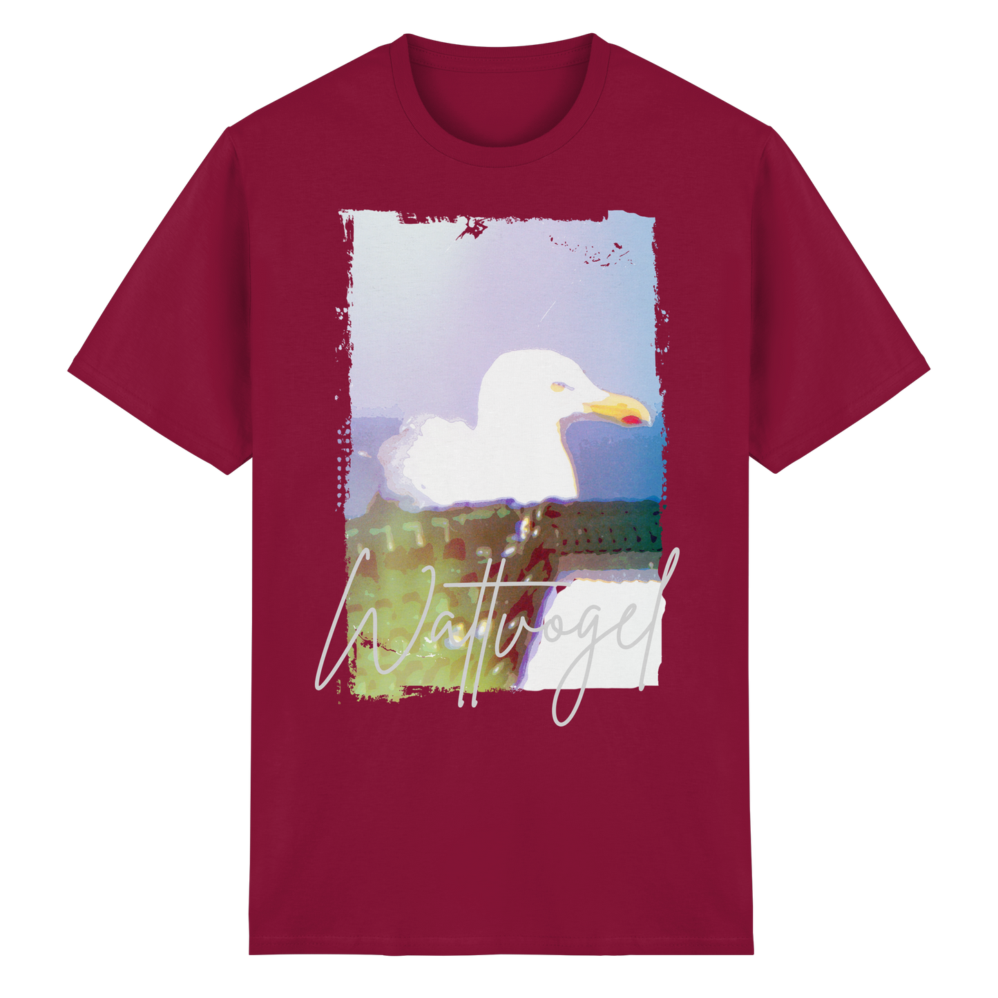 Wattvogel® Nordsee Möwe – Strandkorb Moment  - Heavy Cotton T-Shirt