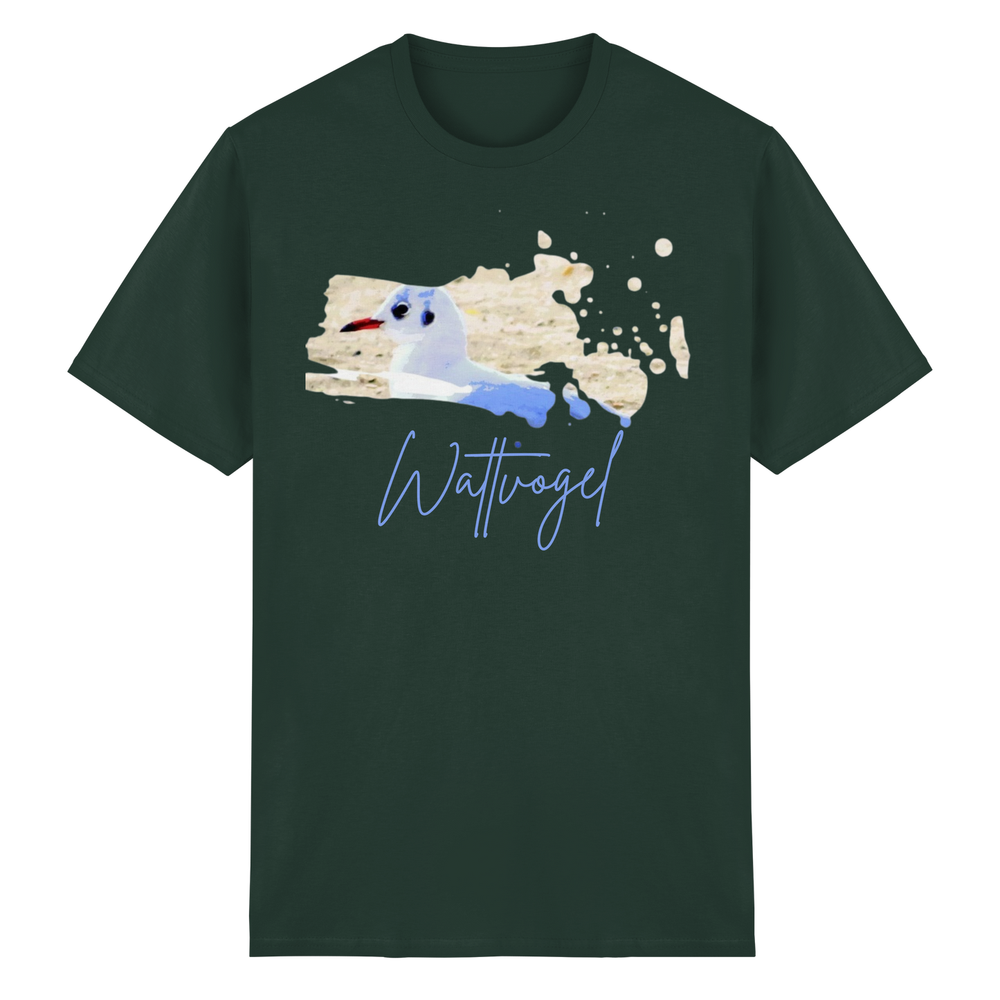 Wattvogel® – Nordsee Möwe im maritimen Kunst-Stil - Heavy Cotton T-Shirt