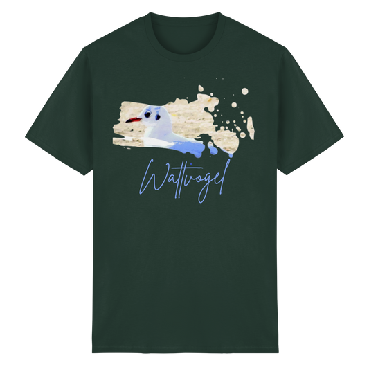 Wattvogel® – Nordsee Möwe im maritimen Kunst-Stil - Heavy Cotton T-Shirt