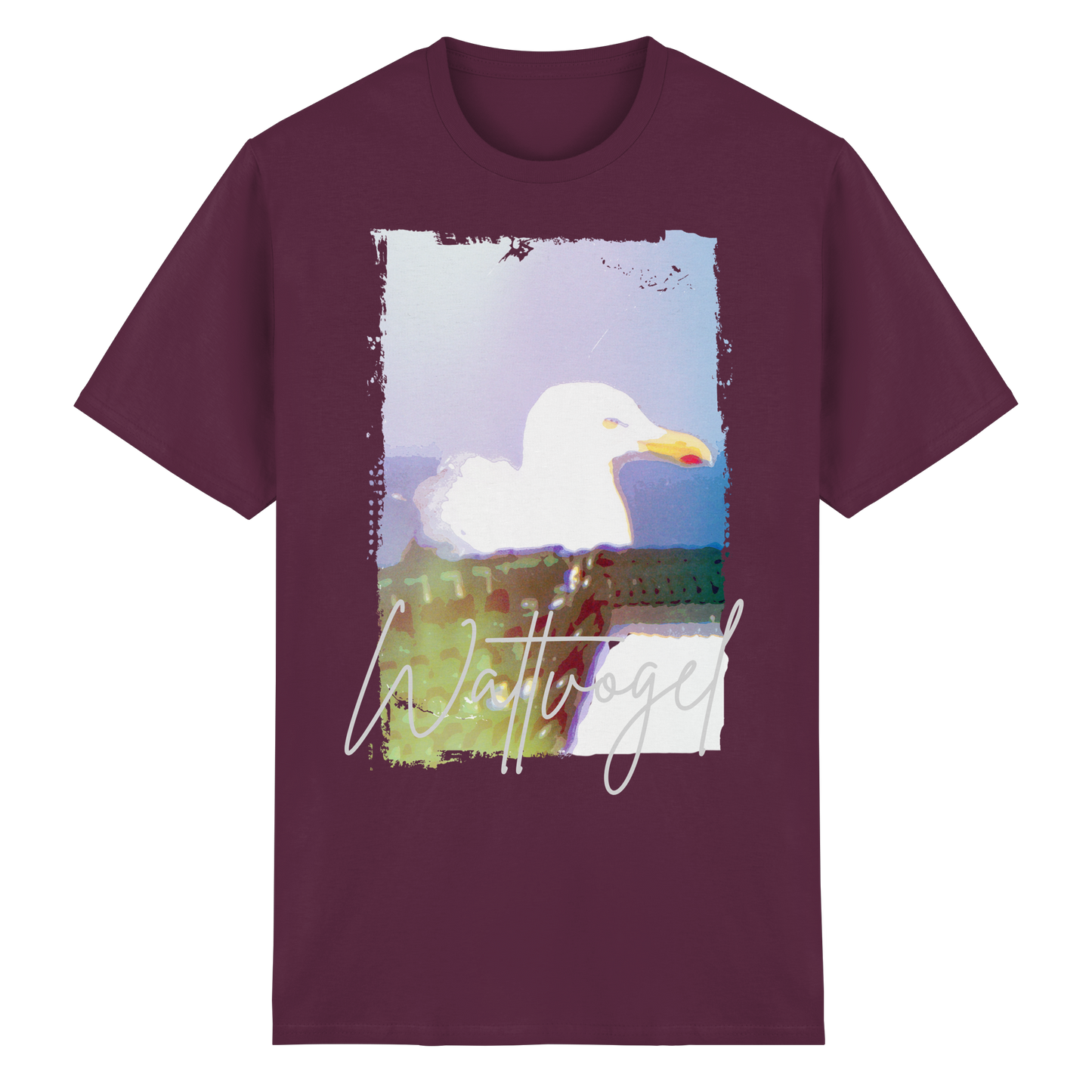 Wattvogel® Nordsee Möwe – Strandkorb Moment  - Heavy Cotton T-Shirt