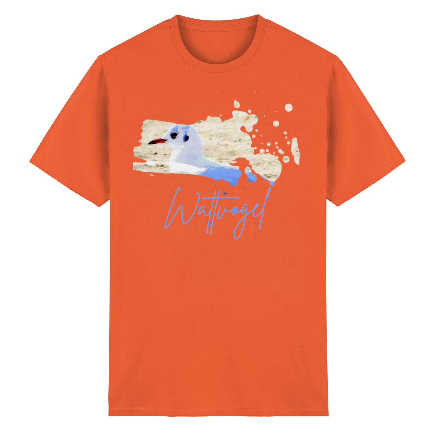 Wattvogel® – Nordsee Möwe im maritimen Kunst-Stil - Heavy Cotton T-Shirt