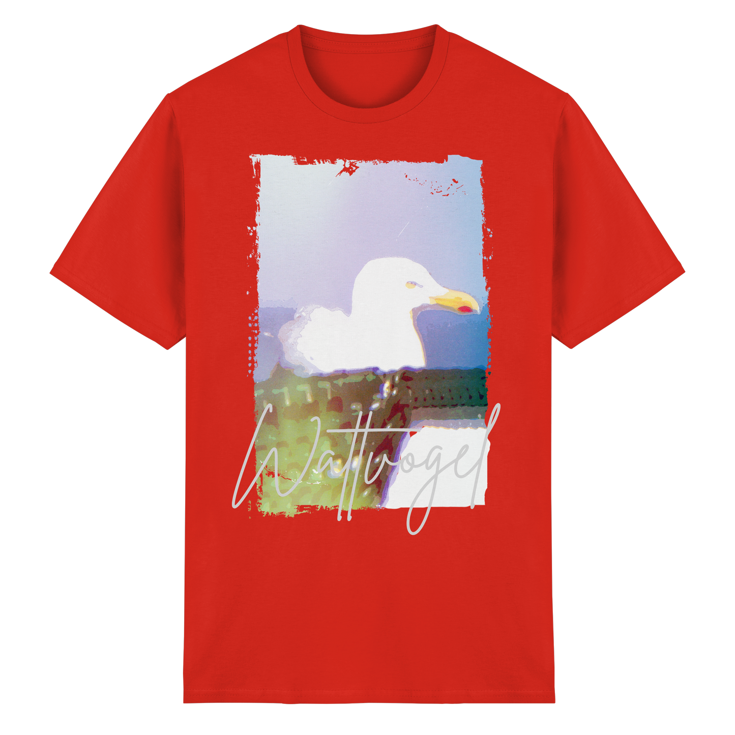 Wattvogel® Nordsee Möwe – Strandkorb Moment  - Heavy Cotton T-Shirt