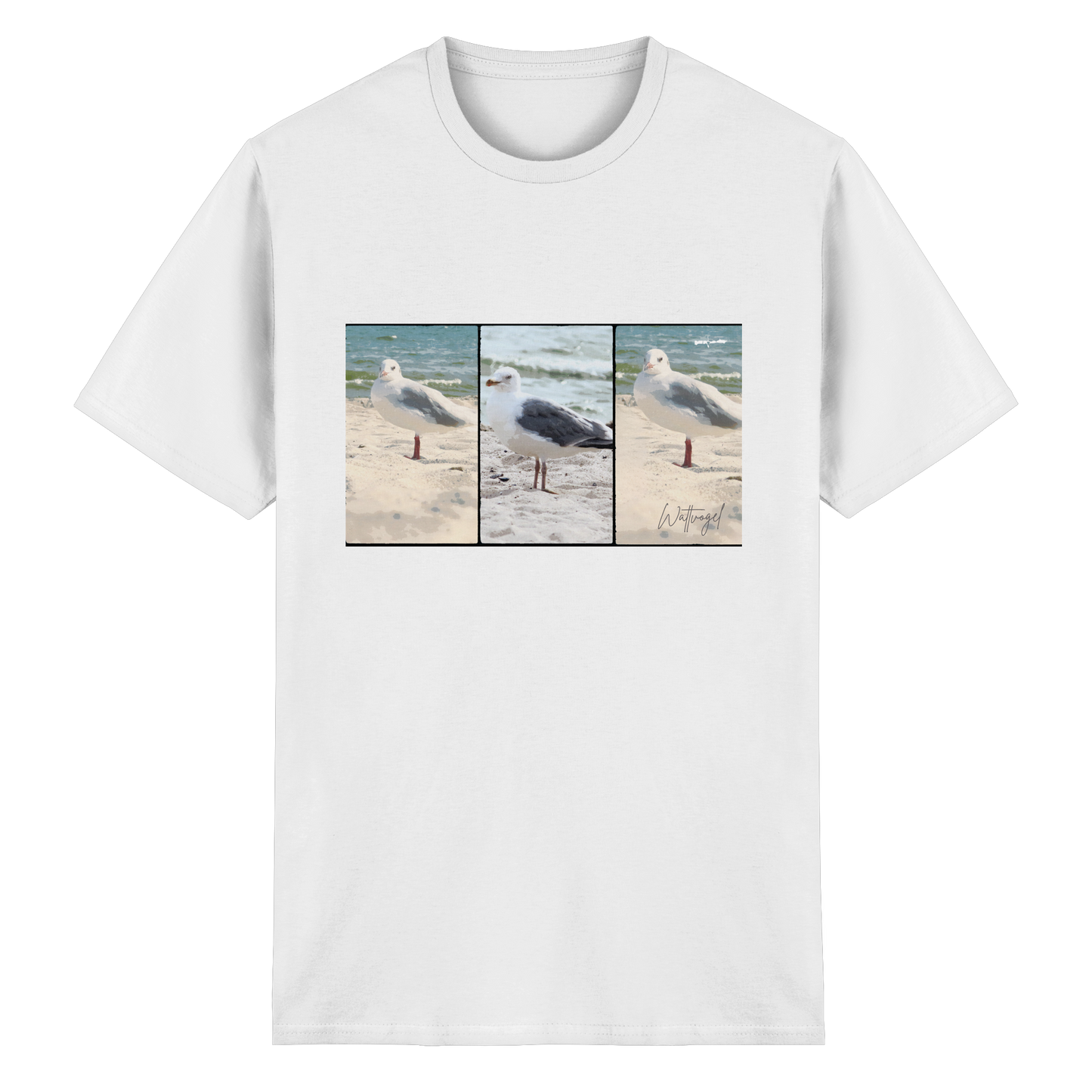 Wattvogel Motiv Nordseemöwe Ostsee - Heavy Cotton T-Shirt