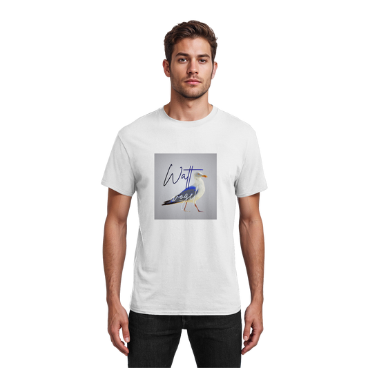 Wattvogel Motiv mit Nordsee Möwe  - Heavy Cotton T-Shirt