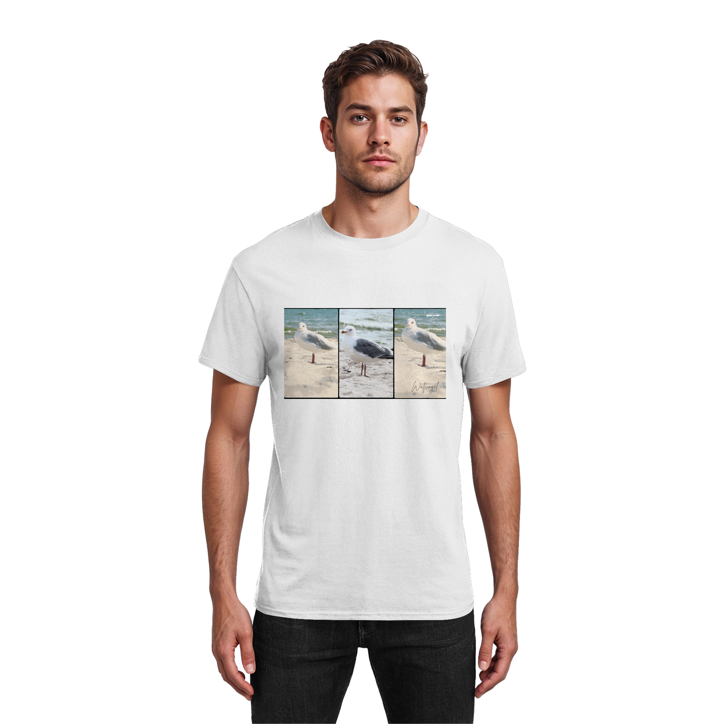 Wattvogel Motiv Nordseemöwe Ostsee - Heavy Cotton T-Shirt