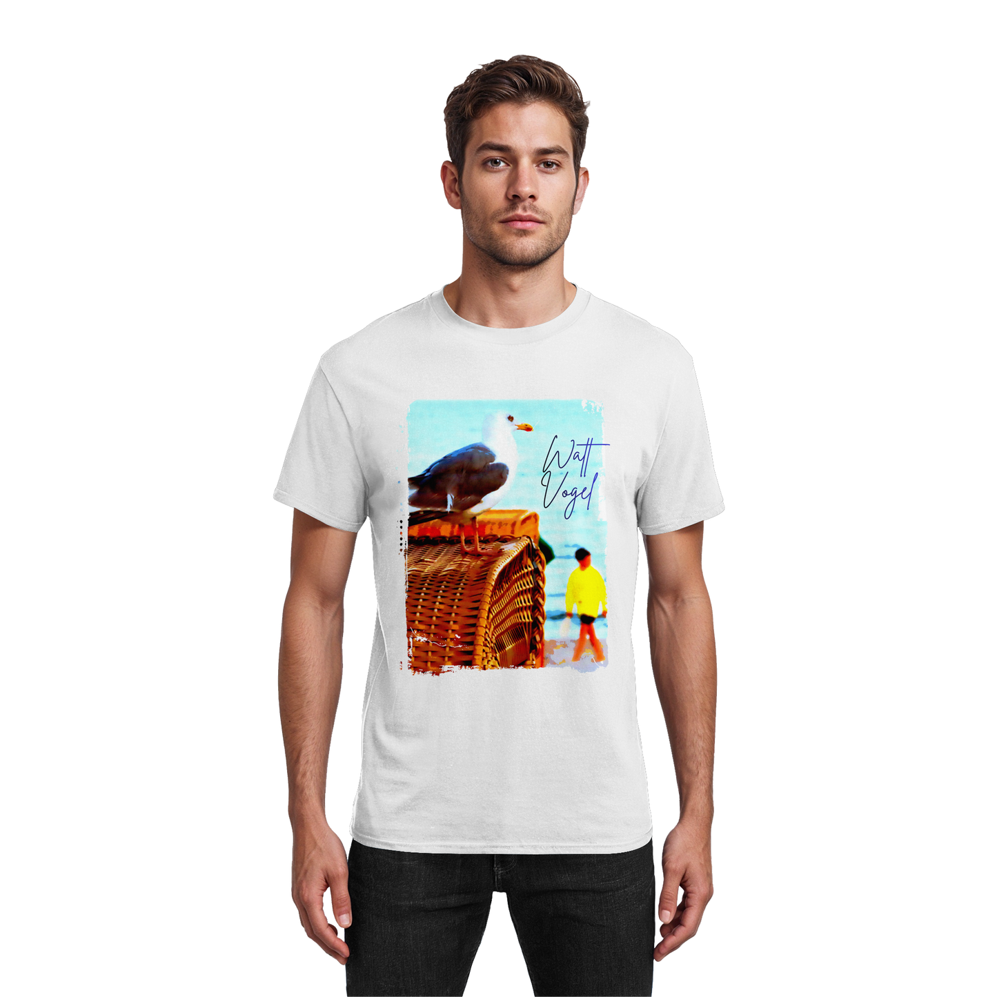 Wattvogel Foto Design am Strand - Heavy Cotton T-Shirt