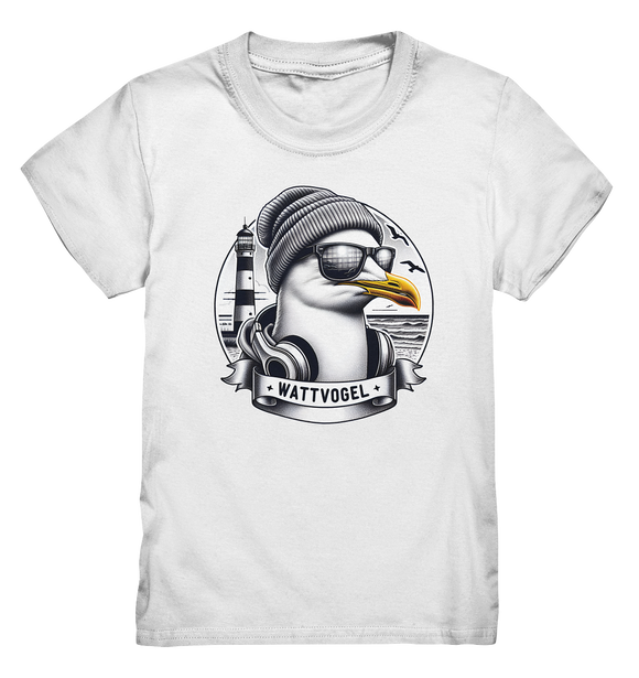 Coole Möwe mit Mütze und Sonnenbrille - Kids Premium Shirt - Wattvogel