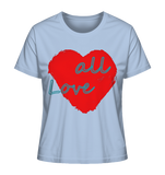 Damen T-Shirt "Love all" mit Herz rot - Ladies Organic Shirt