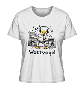 Coole Möwe Wattvogel mit Musik Geschenkidee Urlaub Nordsee Ostsee Lustige Möwe T-Shirt - Damen Organic Shirt