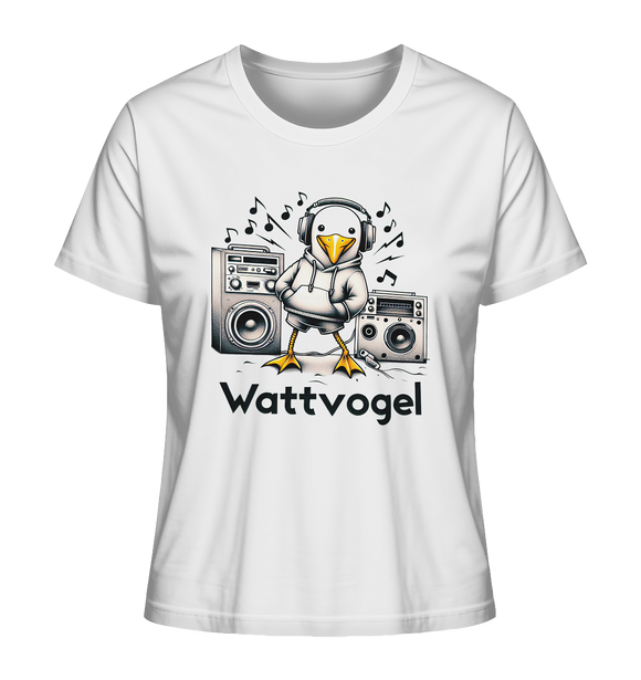 Coole Möwe Wattvogel mit Musik Geschenkidee Urlaub Nordsee Ostsee Lustige Möwe T-Shirt - Damen Organic Shirt