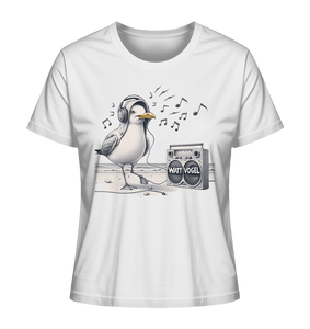 Tanzende Möwe mit Kaputze und Kopfhörer am Strand Nordsee T-Shirt - Ladies Organic Shirt