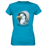 T-Shirt Damen Möwe mit Kaputze Schriftzug Wattvogel - Ladies Premium Shirt