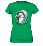 T-Shirt Damen Möwe mit Kaputze Schriftzug Wattvogel - Ladies Premium Shirt
