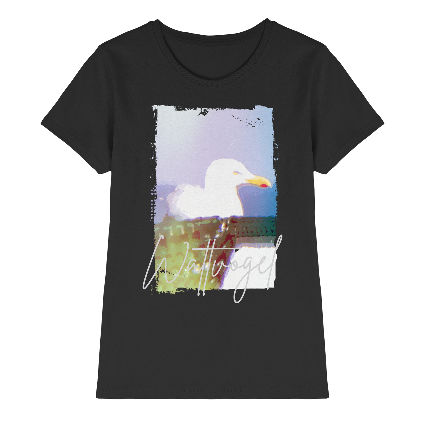 Wattvogel® Nordsee Möwe – Strandkorb Moment  - Ladies Premium Shirt