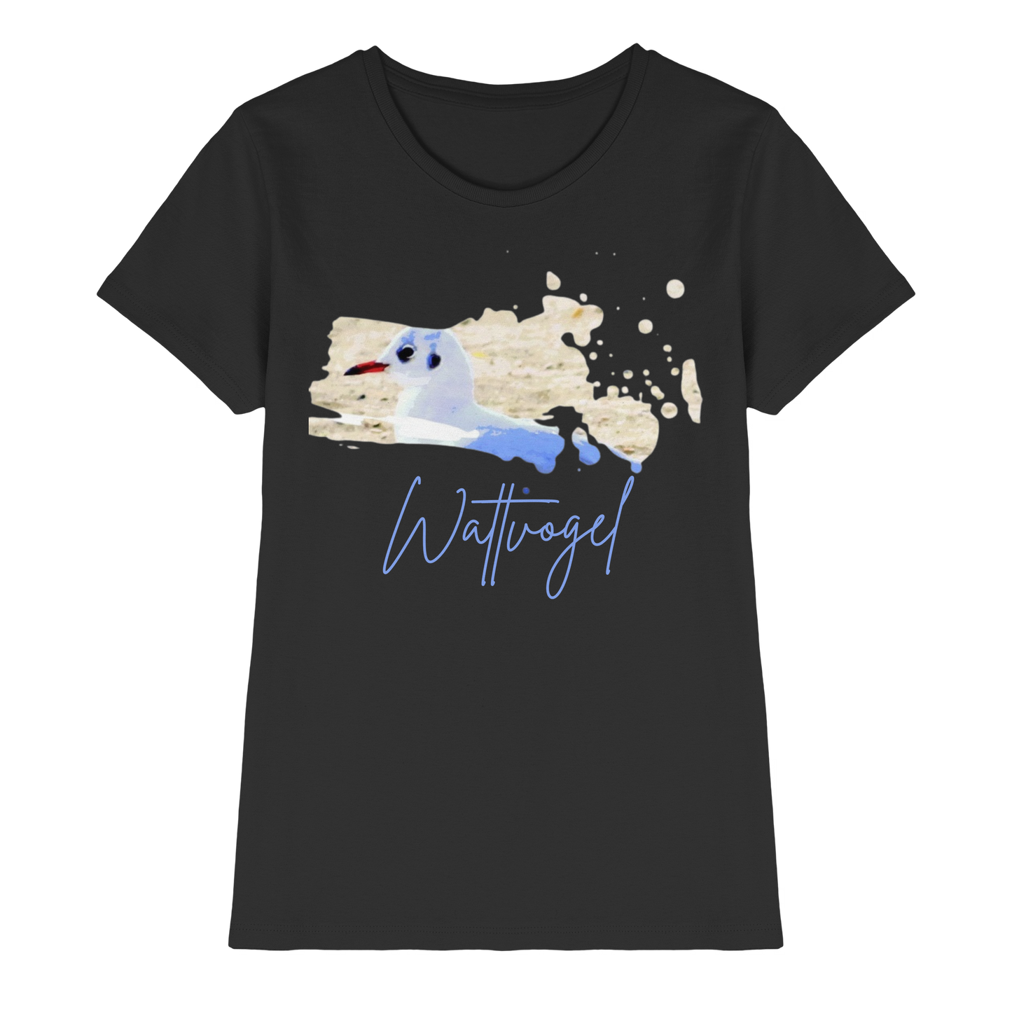 Wattvogel® – Nordsee Möwe im maritimen Kunst-Stil - Ladies Premium Shirt