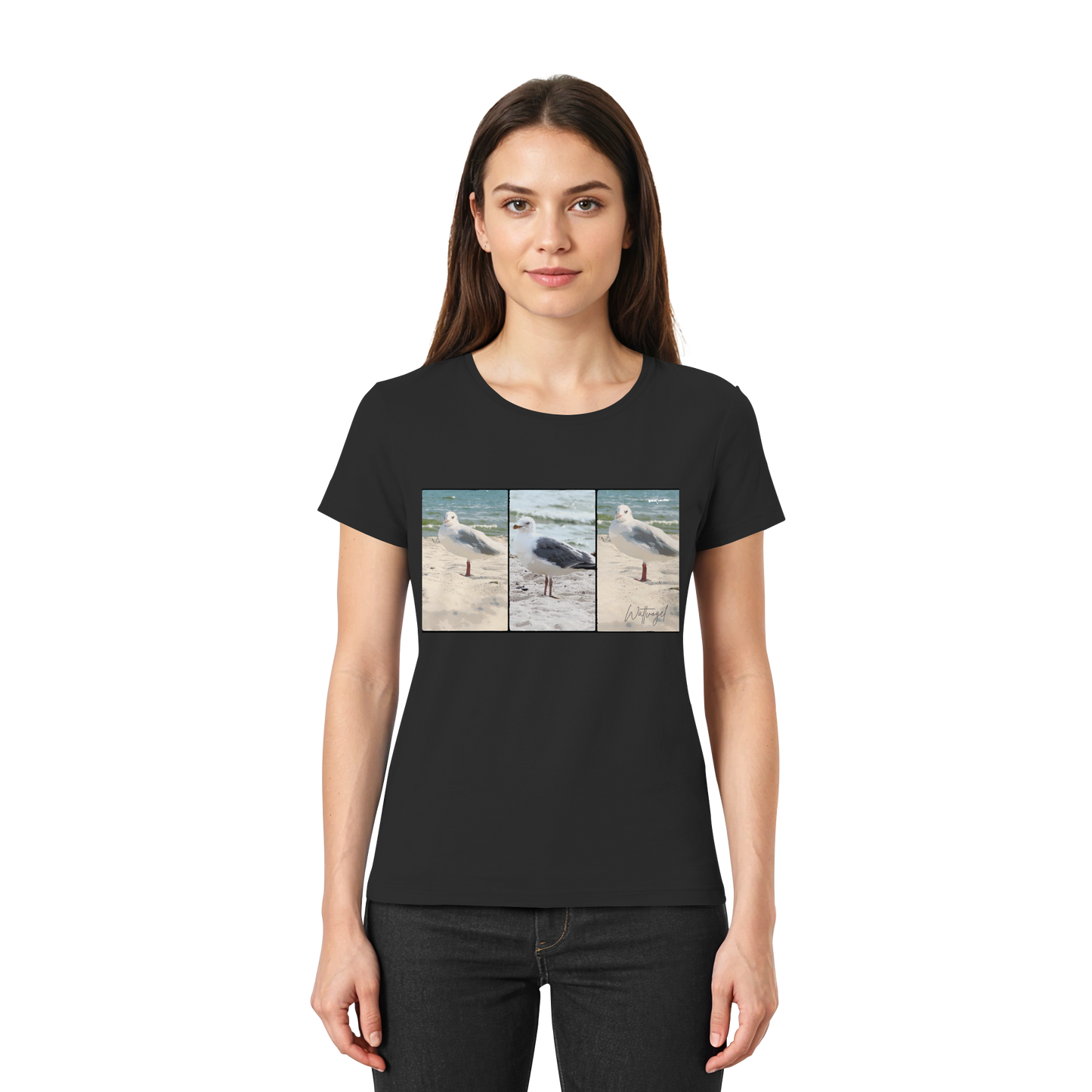 Wattvogel Motiv Nordseemöwe Ostsee - Ladies Premium Shirt
