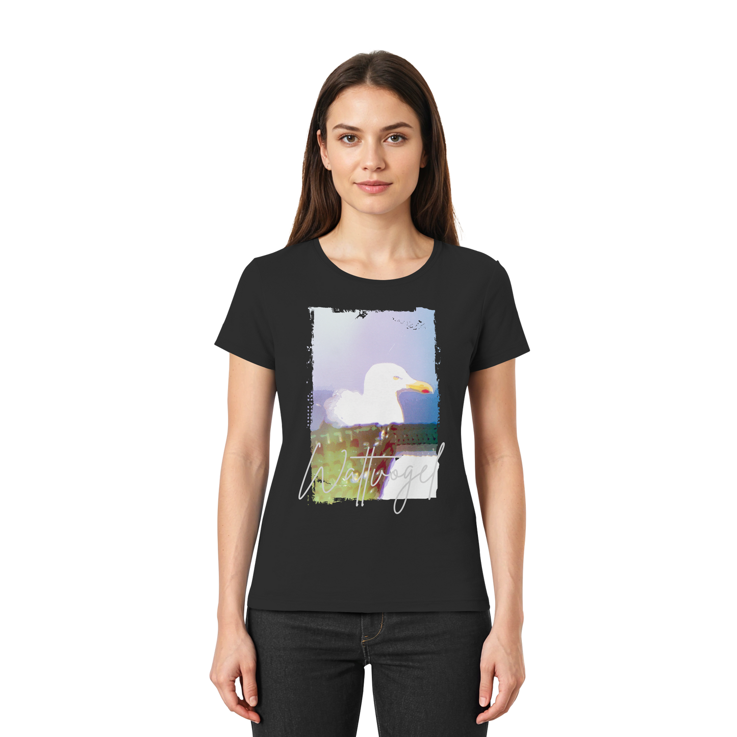 Wattvogel® Nordsee Möwe – Strandkorb Moment  - Ladies Premium Shirt
