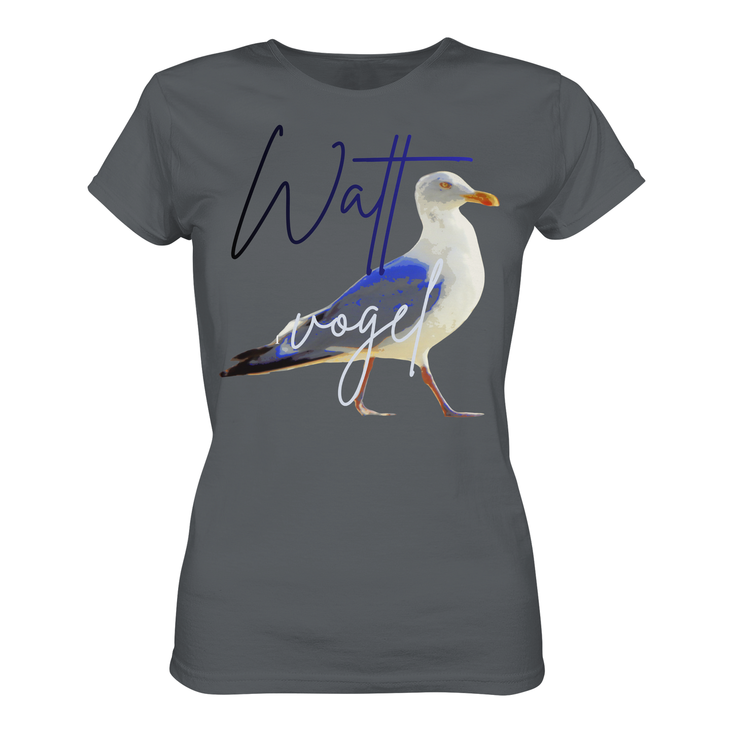 Wattvogel Nordsee Möwe mit Schriftzug - Ladies Premium Shirt