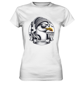 Coole Möwe mit Mütze und Sonnenbrille - Ladies Premium Shirt