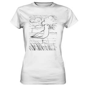 Zeichnung Möwe gezeichnet Jörg Langhans - Ladies Premium Shirt