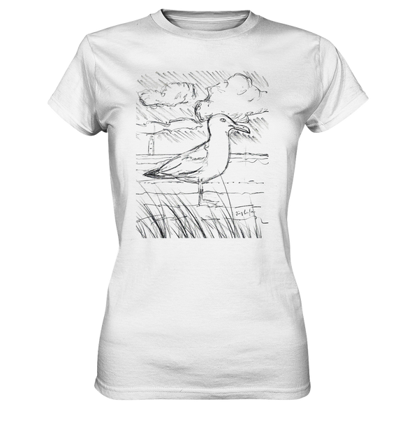 Zeichnung Möwe gezeichnet Jörg Langhans - Ladies Premium Shirt