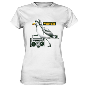 Coole Möwe mit Kaputze und Kopfhörer Wattvogel T-Shirt mit Möwe - Damen Premium T-Shirt