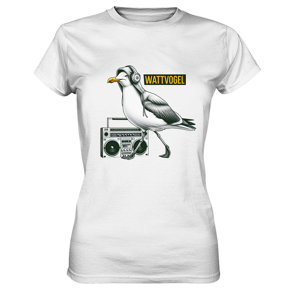 Coole Möwe mit Kaputze und Kopfhörer Wattvogel T-Shirt mit Möwe - Damen Premium T-Shirt