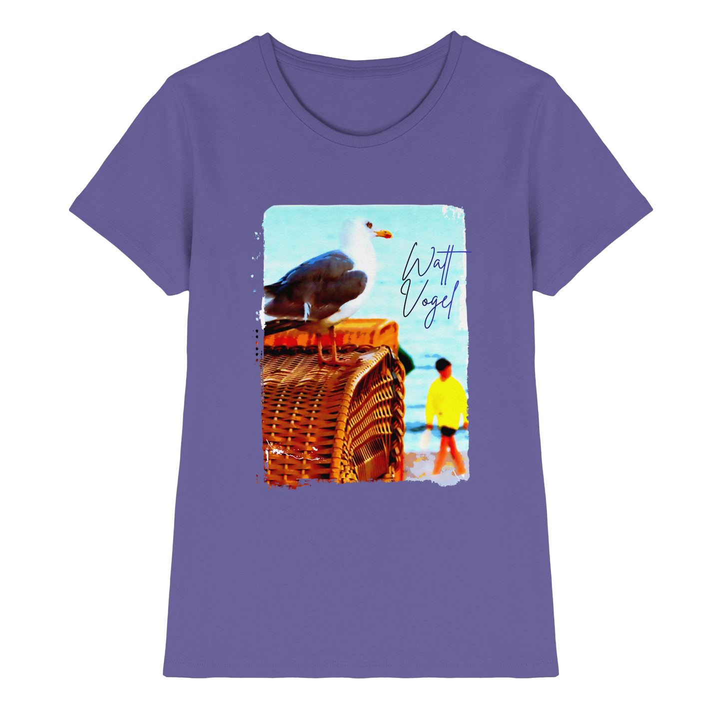 Wattvogel Foto Design am Strand - Ladies Premium Shirt