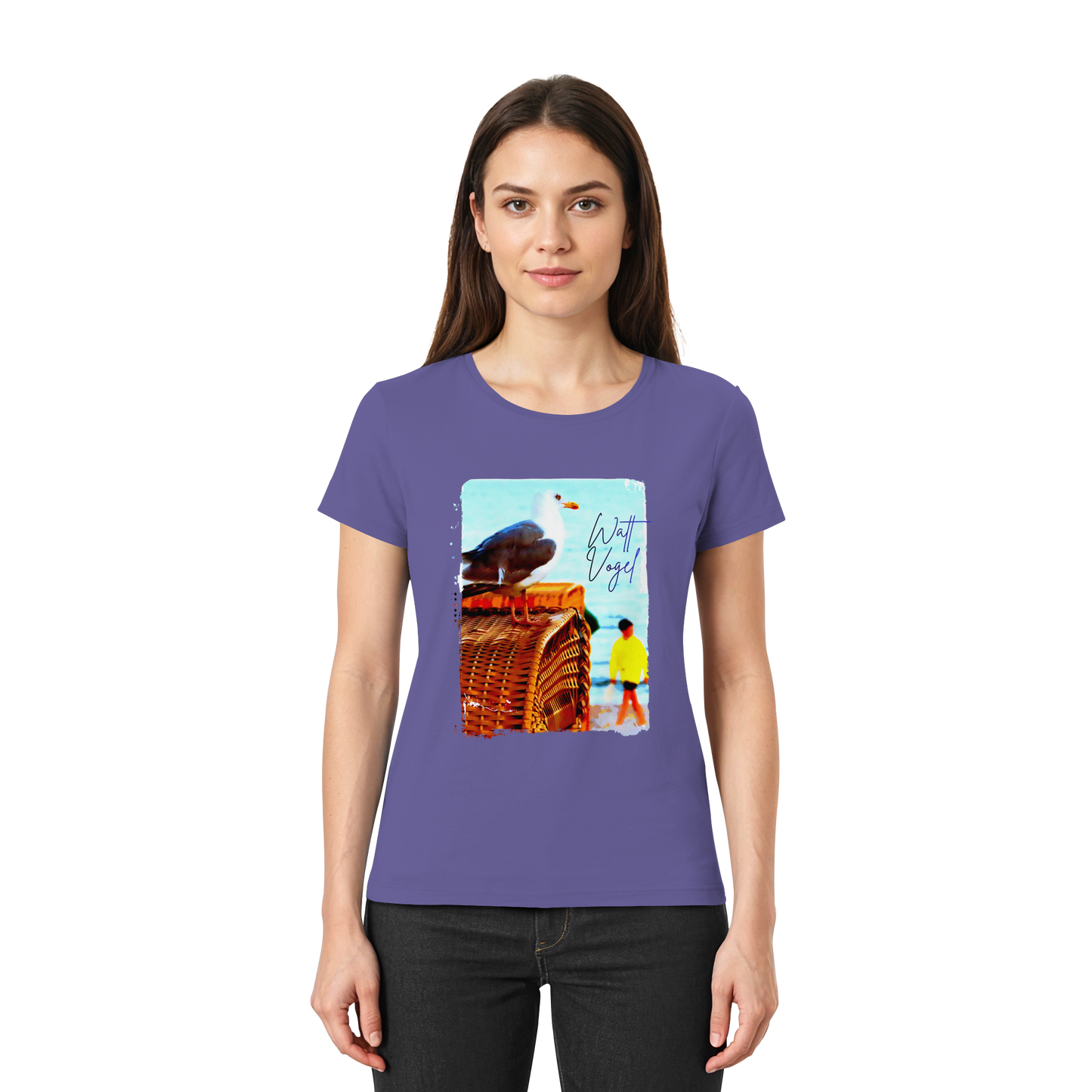 Wattvogel Foto Design am Strand - Ladies Premium Shirt