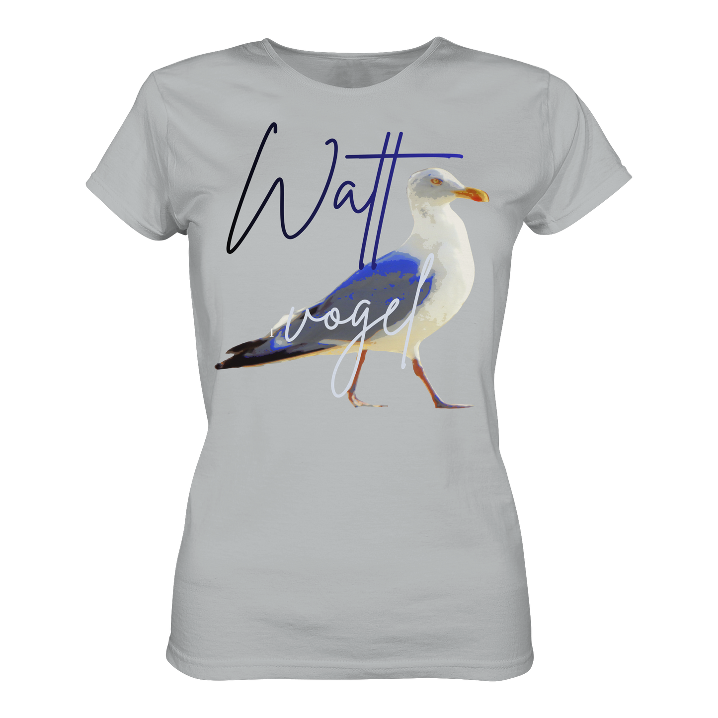 Wattvogel Nordsee Möwe mit Schriftzug - Ladies Premium Shirt