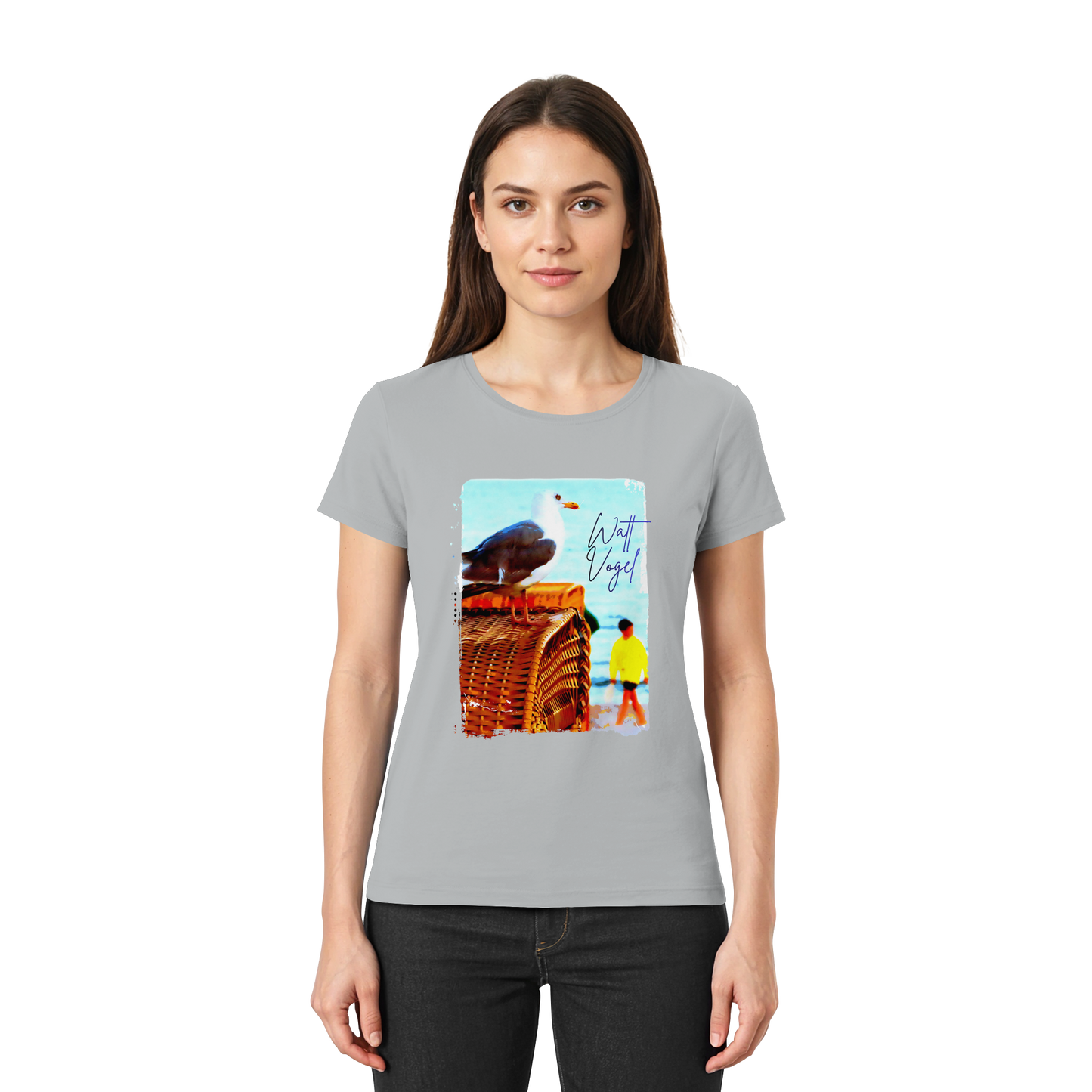 Wattvogel Foto Design am Strand - Ladies Premium Shirt