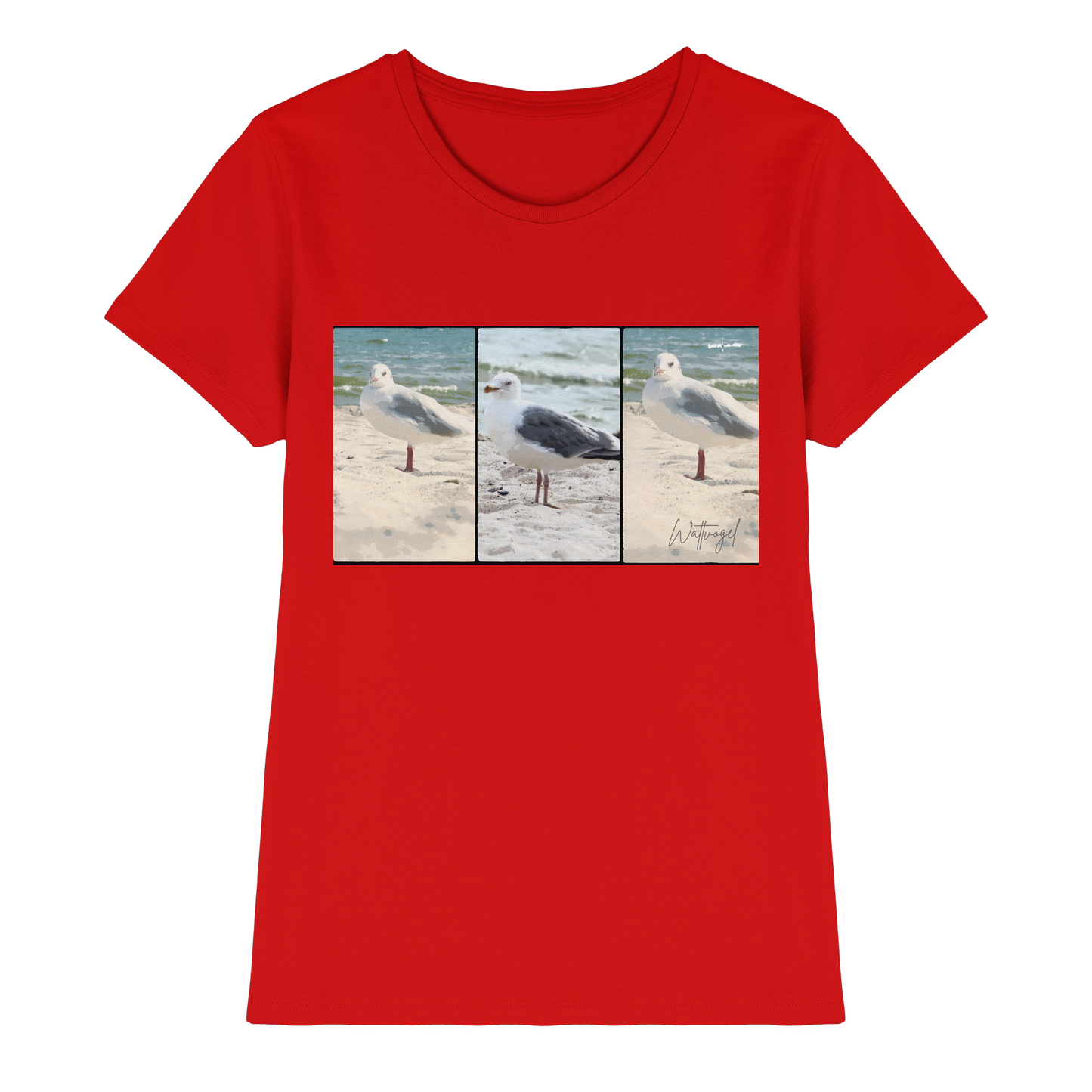 Wattvogel Motiv Nordseemöwe Ostsee - Ladies Premium Shirt