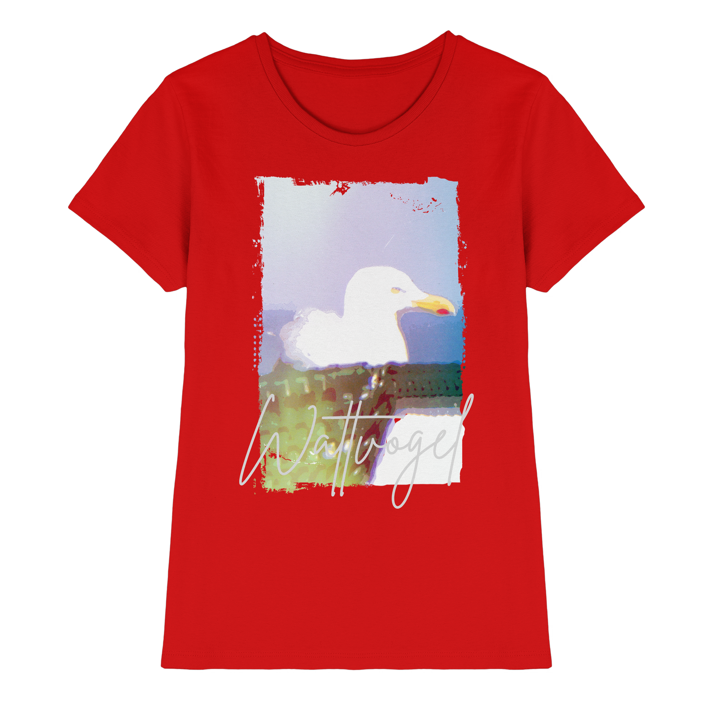 Wattvogel® Nordsee Möwe – Strandkorb Moment  - Ladies Premium Shirt