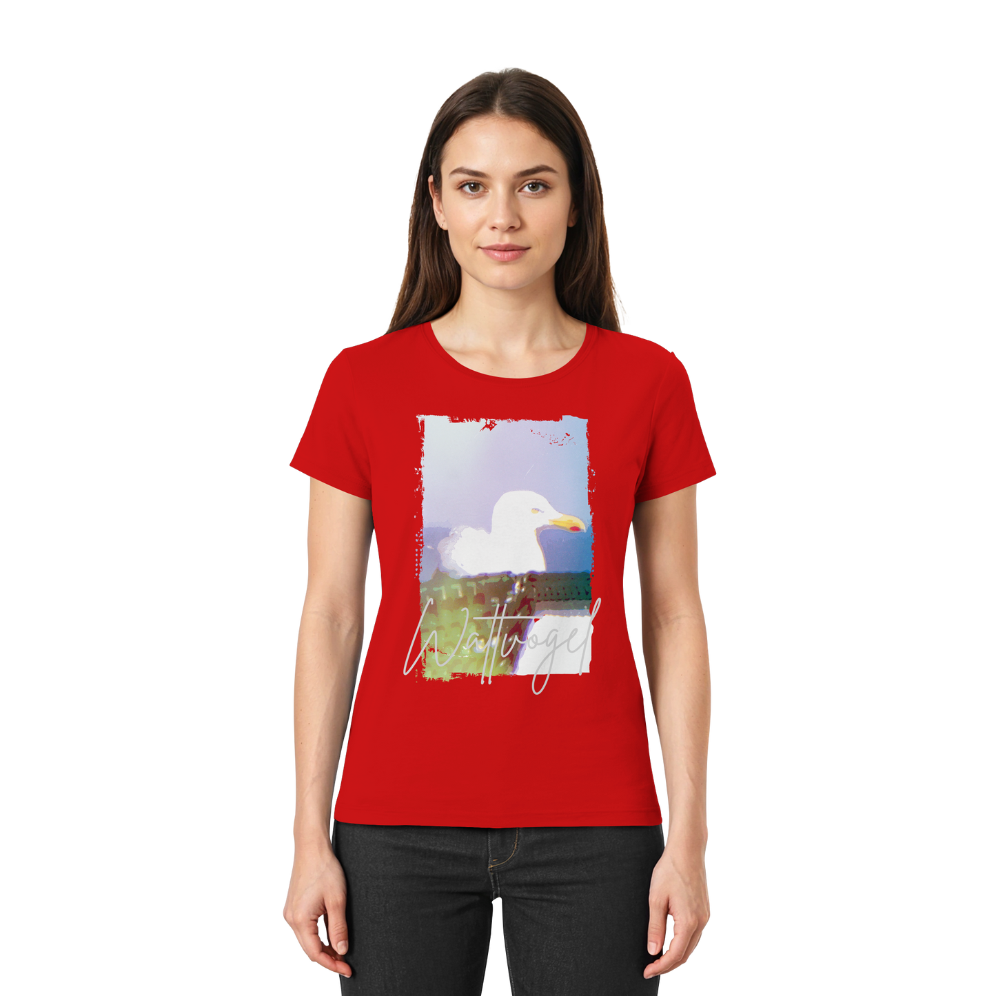 Wattvogel® Nordsee Möwe – Strandkorb Moment  - Ladies Premium Shirt