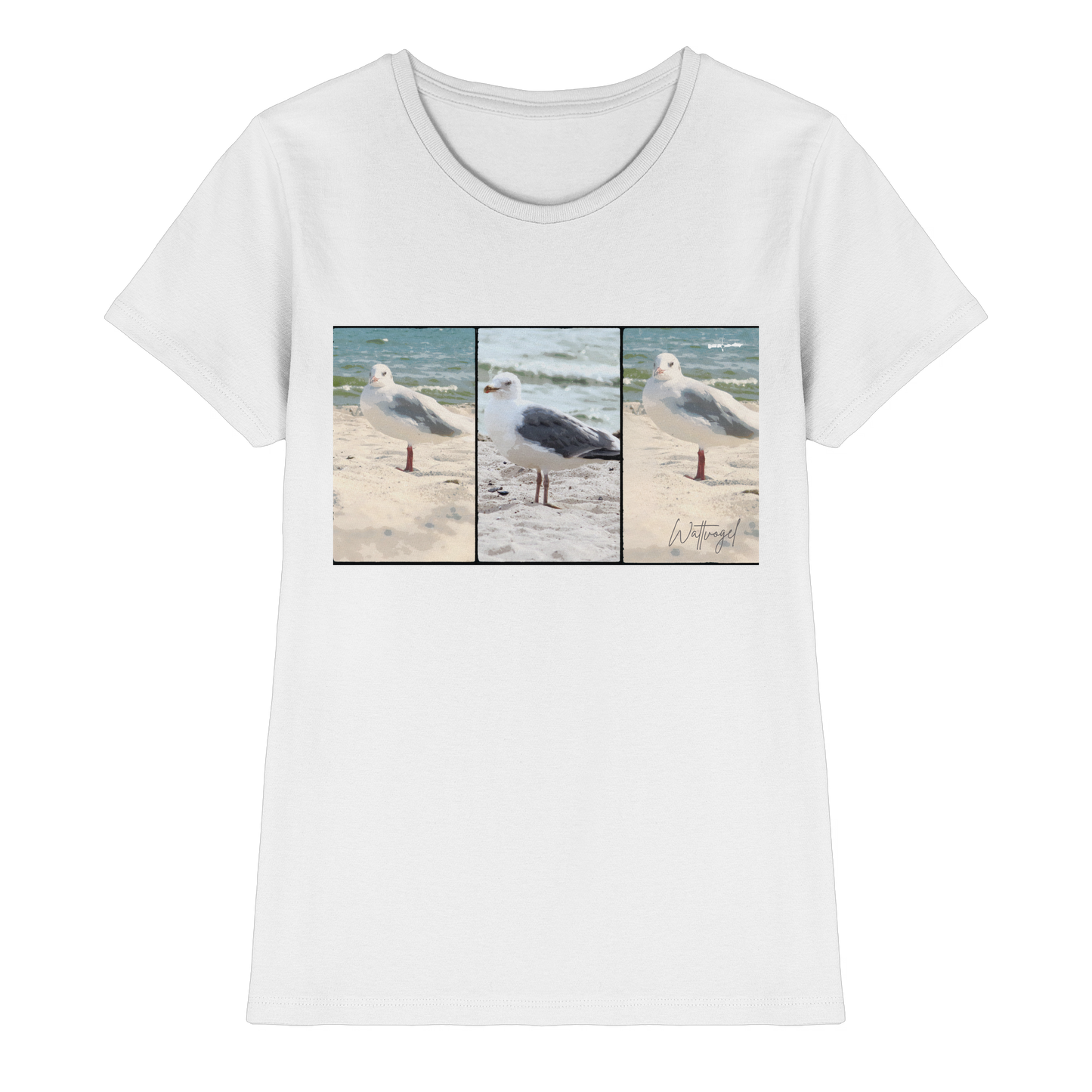 Wattvogel Motiv Nordseemöwe Ostsee - Ladies Premium Shirt