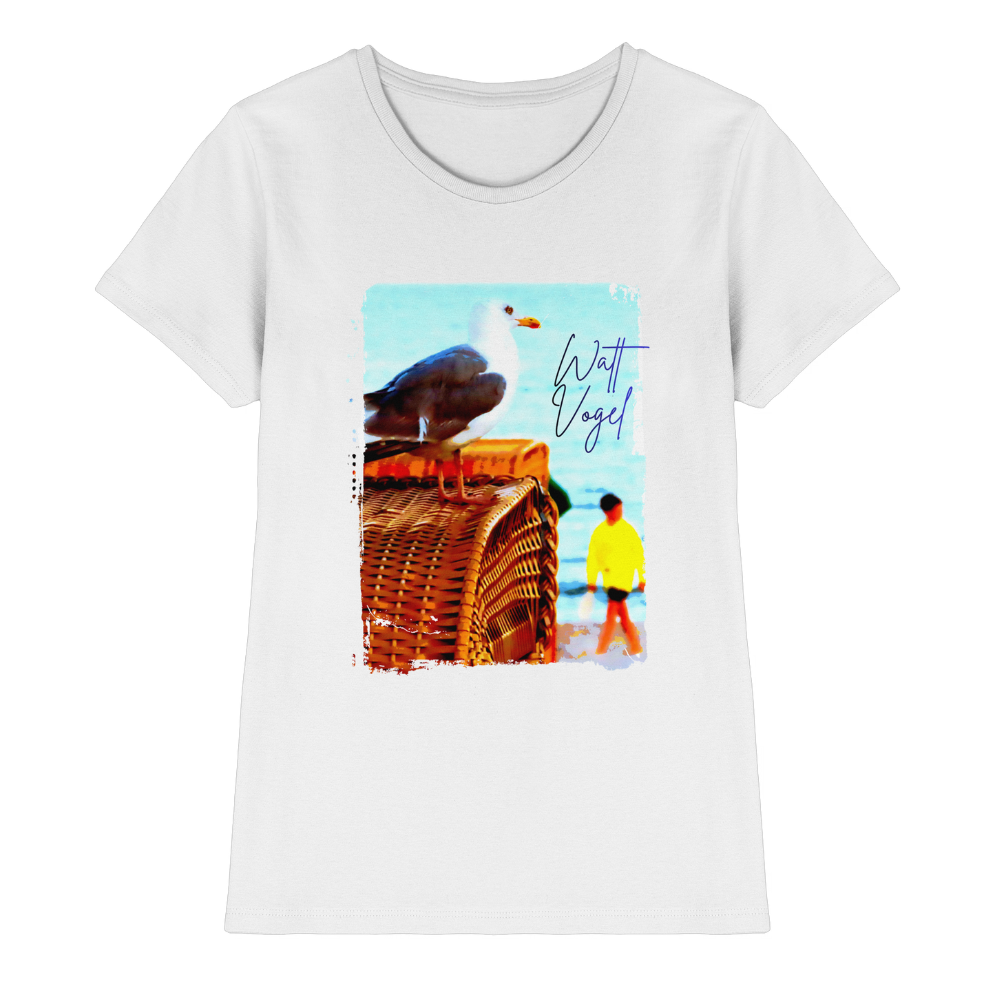 Wattvogel Foto Design am Strand - Ladies Premium Shirt